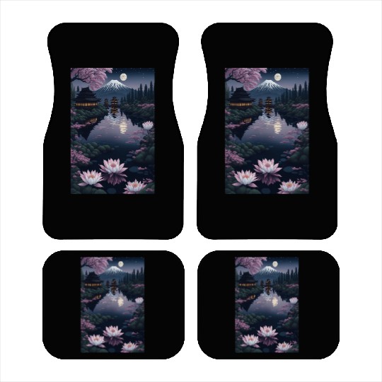 Asia Landscape by night Serene Mount Fuji Car Mats