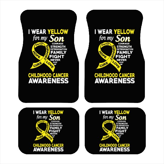 I Wear Yellow For My Son Childhood Cancer Car Mats