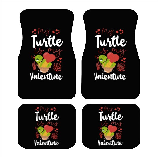 Sea Turtle Tortoise Valentines Day Car Mats
