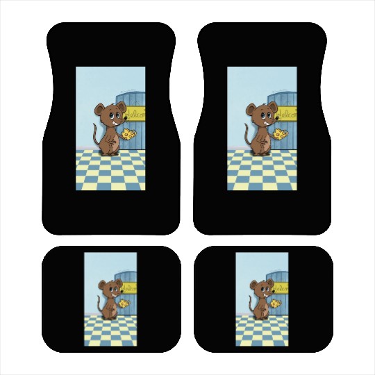 Cheesy Heart Mouse Car Mats