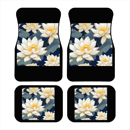 Serenity Blooms: Timeless Lotus Pattern Car Mats