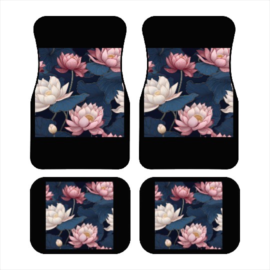 Serenity Blooms: Timeless Lotus Pattern Car Mats