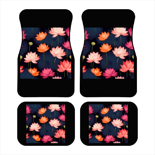 Serenity Blooms: Timeless Lotus Pattern Car Mats