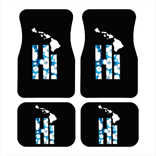 Hawaii Hi Hibiscus Blues Car Mats
