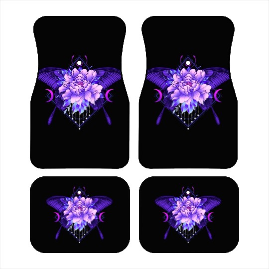 Peony Butterfly geometric tattoo Car Mats