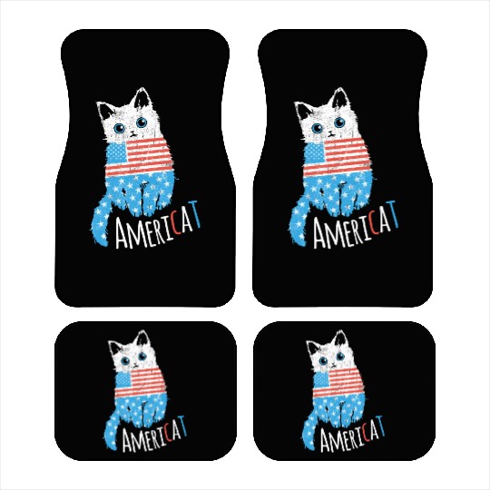 Americat Proud American Cat Lover Design For Car Mats