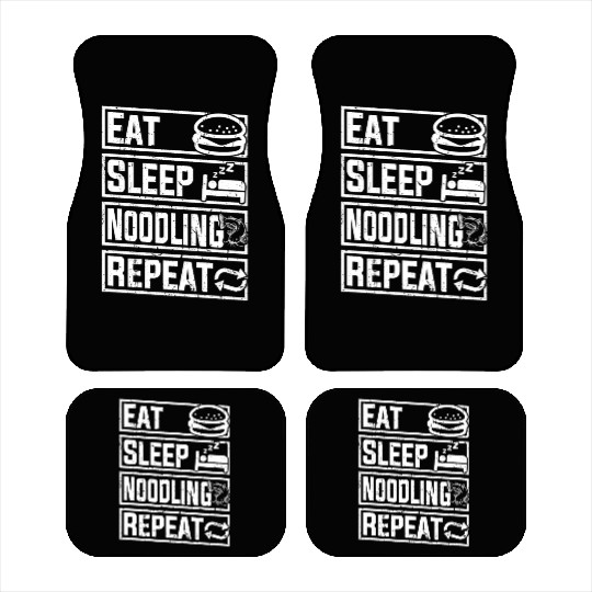 Noodler Eat Sleep Noodling Repeat Flathead Fish Car Mats