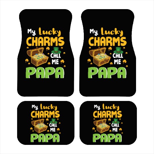 Gold Shamrocks Saint Patrick My Lucky Charms Call Car Mats