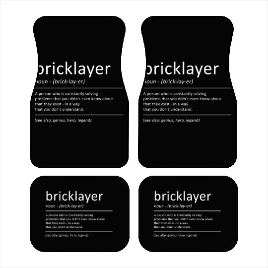 Bricklayer Definition Humor Mason Car Mats