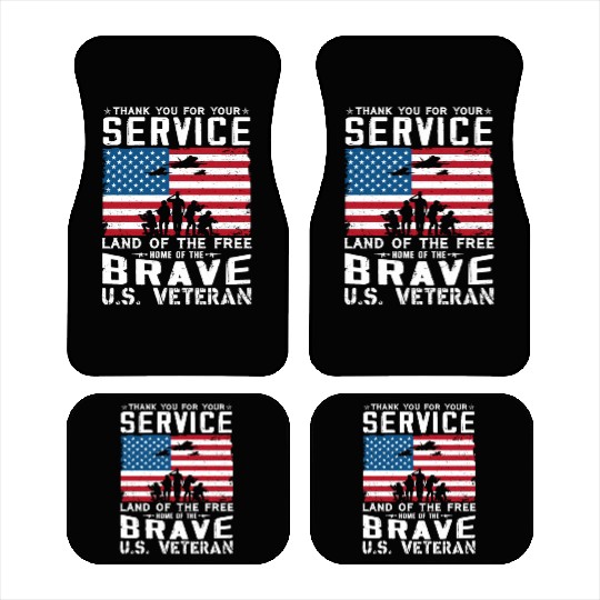 US Army Veteran Land Of The Free Car Mats