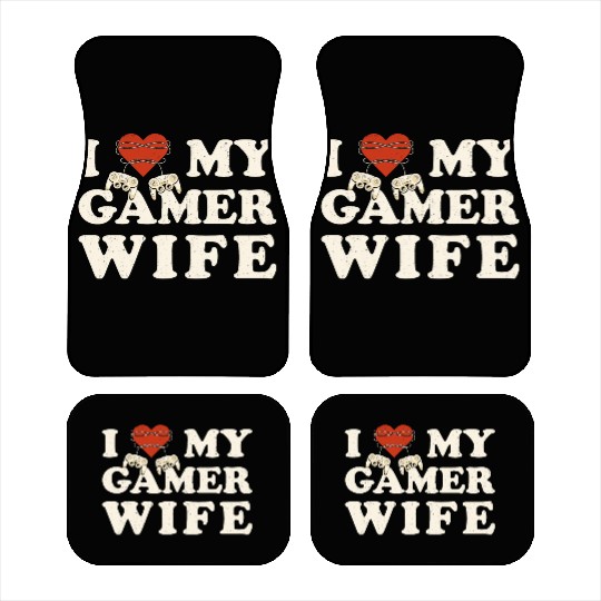 I Love My Gamer Wife - I Heart My Wife Car Mats