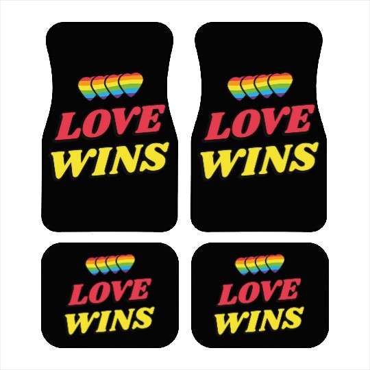 Love Wins Lgbtq Pride Gay Lesbian Straight Ally Car Mats