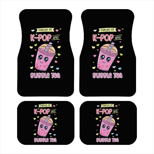 Kpop And Bubble Tea Korean Music Tapioca Boba Car Mats