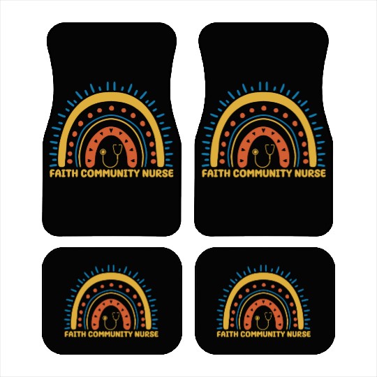 Faith Community Nurse Boho Rainbow Car Mats