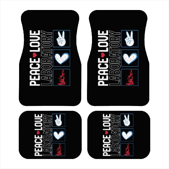 Science Car Mats, Peace Love Laboratory Car Mats,