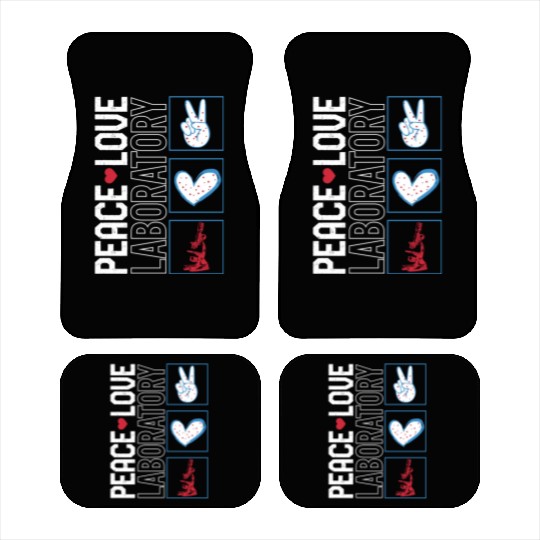 Science Car Mats, Peace Love Laboratory Car Mats,