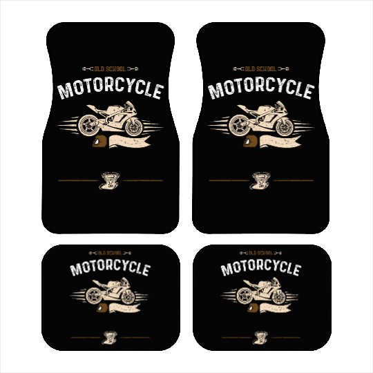 Old School Motorcycle - Motorcycle Car Mats