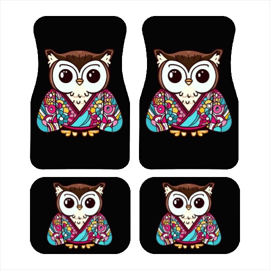 Japanese Kimono owl Car Mats