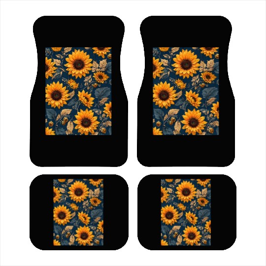 cool a sunflower pattern designed cute Car Mats