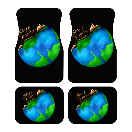 Burning Earth Globe Save Earth For Earth Day Car Mats