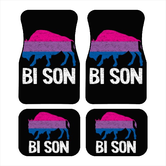 Bi Son Lgbbt Flag Bisexual Bison Funny Bi Pride Car Mats