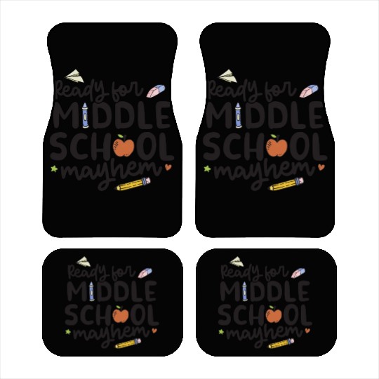 Middle School Mayhem - Funny Back to School Car Mats