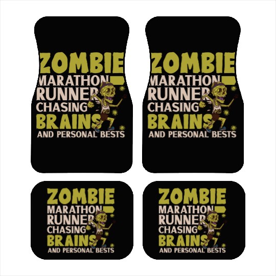Horror Zombie Runner Half Marathon Running Jogging Car Mats