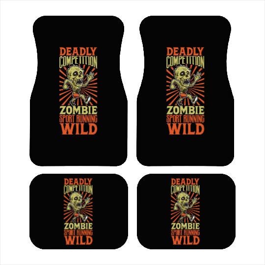 Horror Zombie Runner Half Marathon Running Jogging Car Mats