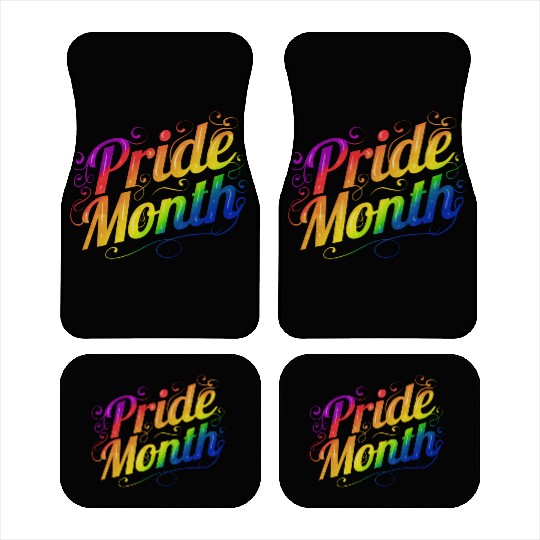 Rainbow Color Pride Month Logo Lgbtq Gay Lesbian Car Mats