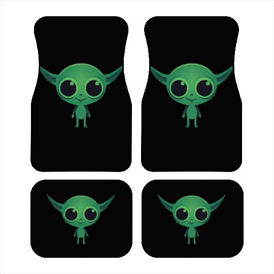Cute Green Alien Car Mats