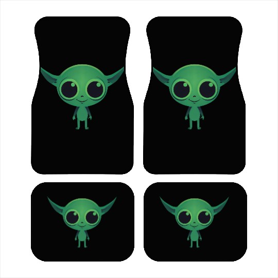 Cute Green Alien Car Mats
