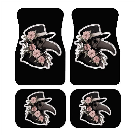 Cute Floral Plague Doctor Car Mats