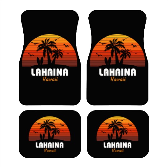 Retro Lahaina Maui Hawaii Sunset Cool Vintage Car Mats