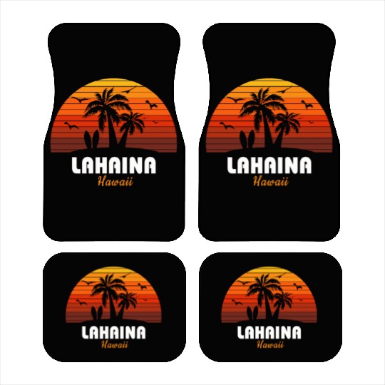Retro Lahaina Maui Hawaii Sunset Cool Vintage Car Mats