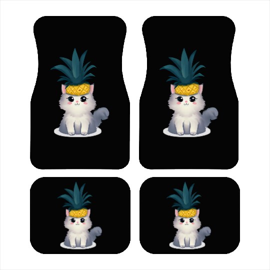 Pineapple cat Car Mats