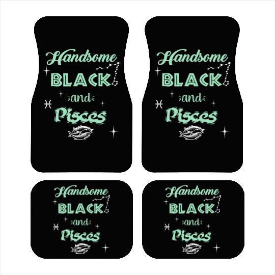 Handsome Black Pisces Car Mats
