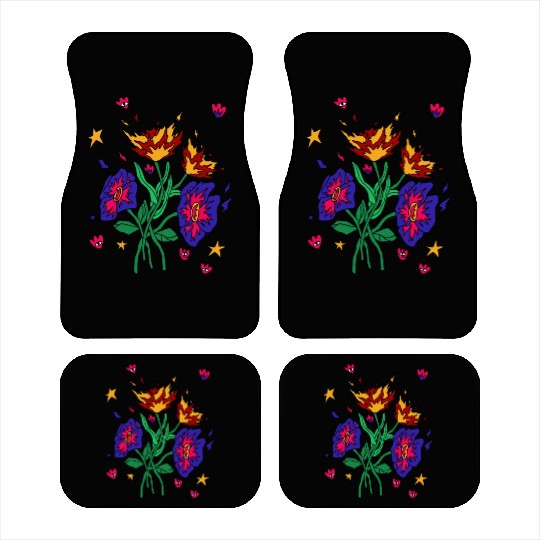 Flaming Floral Dreams Car Mats