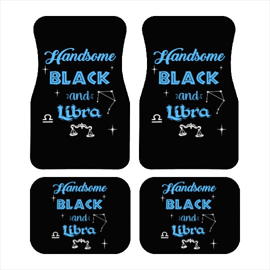 Handsome Black Libra Car Mats