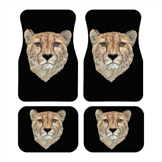 Watercolor Cheetah Portrait Car Mats