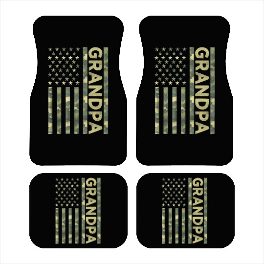Proud Grandpa Camouflage American Us Flag Camo Car Mats