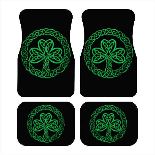 Irish Celtic Knot Shamrock Clover Car Mats