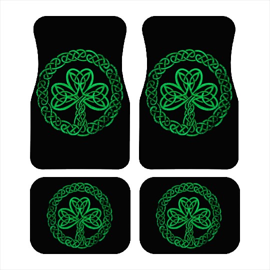 Irish Celtic Knot Shamrock Clover Car Mats