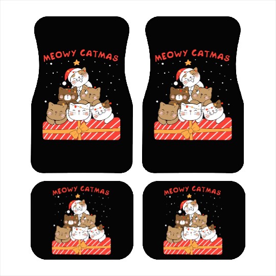 Meowy Catmas Xmas Novelty Cat Lover Car Mats