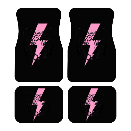 tiger and hot pink lightning bolt premium Car Mats