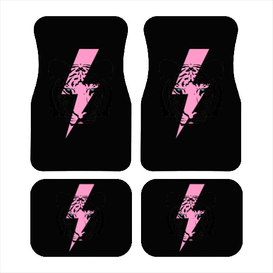 tiger and hot pink lightning bolt premium Car Mats