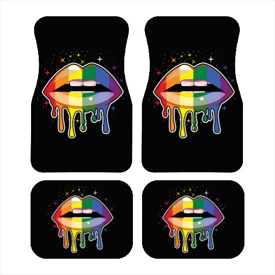 Pride Lips Gay LGBTQ Rainbow LGBT Pride Month Car Mats