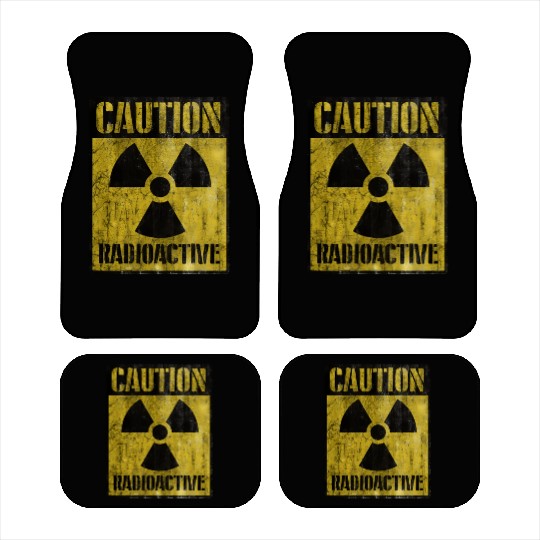 Grunge Caution Radioactive Post Apocalypse Zombie Car Mats