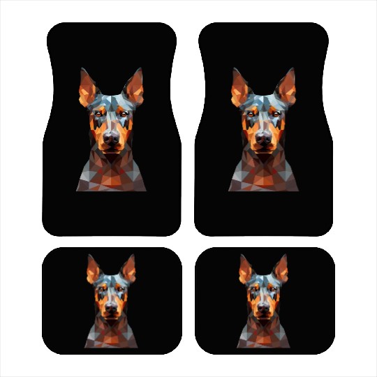 geometric Doberman: Polygon Art Car Mats