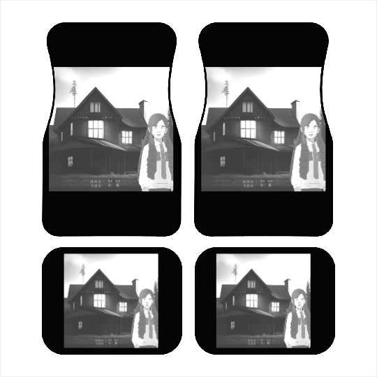 Is a haunted house??? (Black and white version) Car Mats