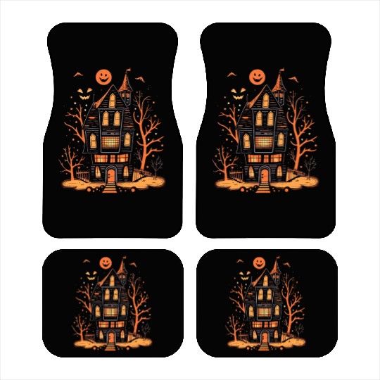 Haunted House Halloween Car Mats, Spooky Mansion